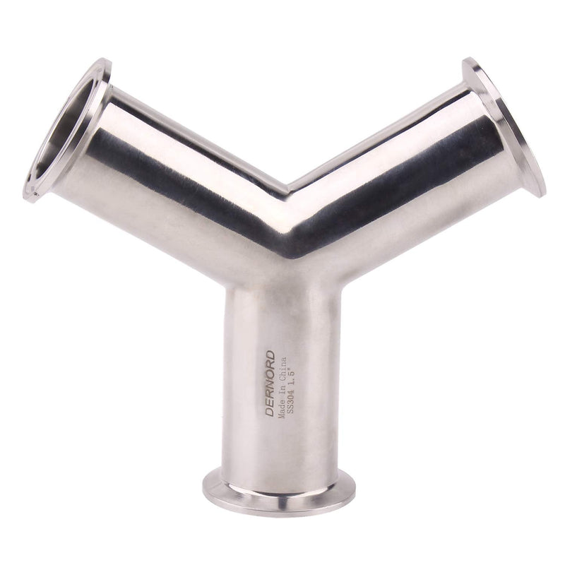 [Australia - AusPower] - DERNORD Tri Clamp Wye Clamp End True Y Type Cross Tee Tube Stainless Steel 304 Three Way Elbow 1.5 Inch Pipe OD 