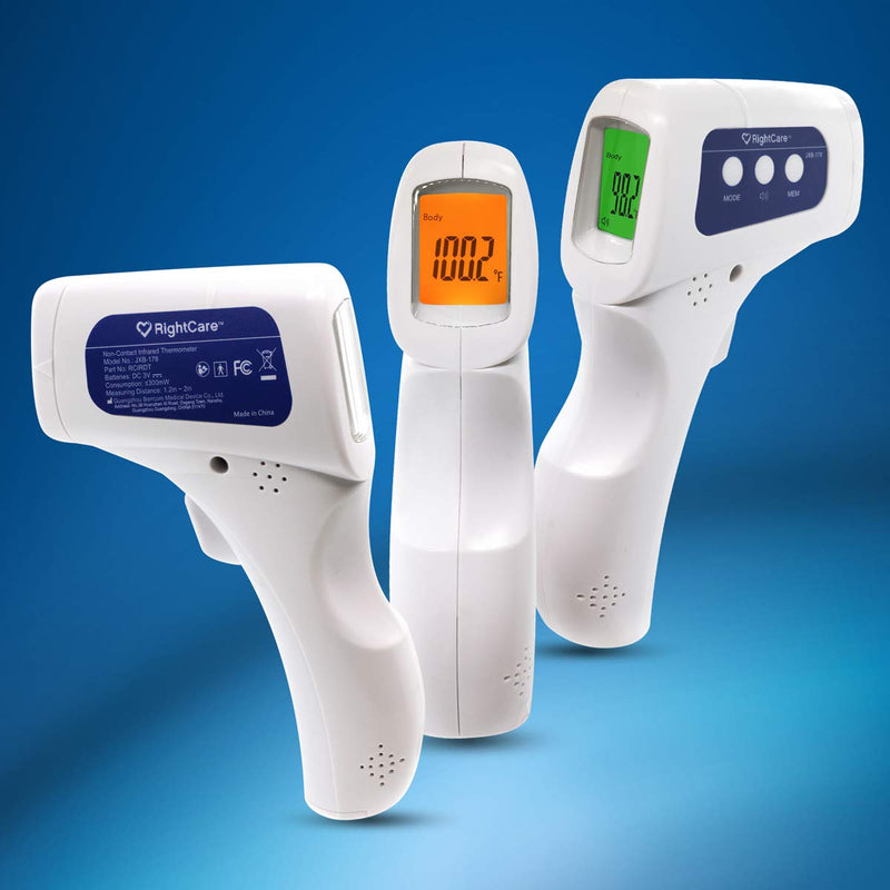 [Australia - AusPower] - RightCare No-Touch Infrared Forehead Thermometer with Instant Results for School, Home, and Businesses, 1 Count 