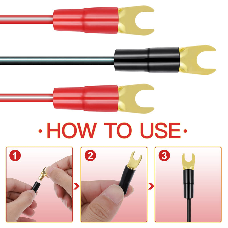 [Australia - AusPower] - WINOMO 5 Pairs 4 Gauge Strip Spade Terminal Spade Fork Adapters for Speaker Wire Cable 