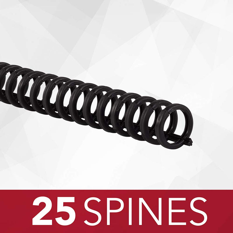 [Australia - AusPower] - Swingline GBC Binding Spines / Spirals / Coils, 1/2" Diameter, 85 Sheet Capacity, ProClick, Black, 25 Pack (25156600) 