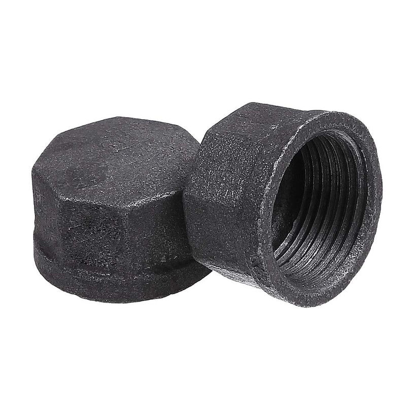 [Australia - AusPower] - Niubid 3/4 Inch Malleable Cast iron Pipe Cap, DIY Retro Furniture Threaded Pipes and Fittings, 10 Pack 1/2 Inch Pipe Cap. 