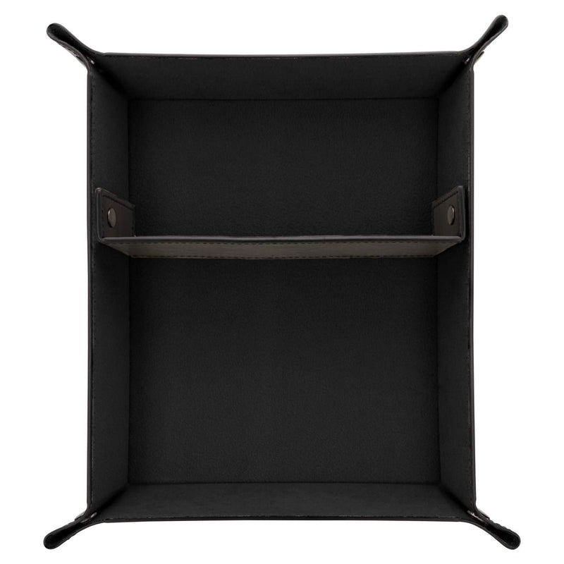 [Australia - AusPower] - Londo Leather Tray Organizer - Practical Storage Box for Wallets, Watches, Keys, Coins, Cell Phones and Office Equipment Black Lining 