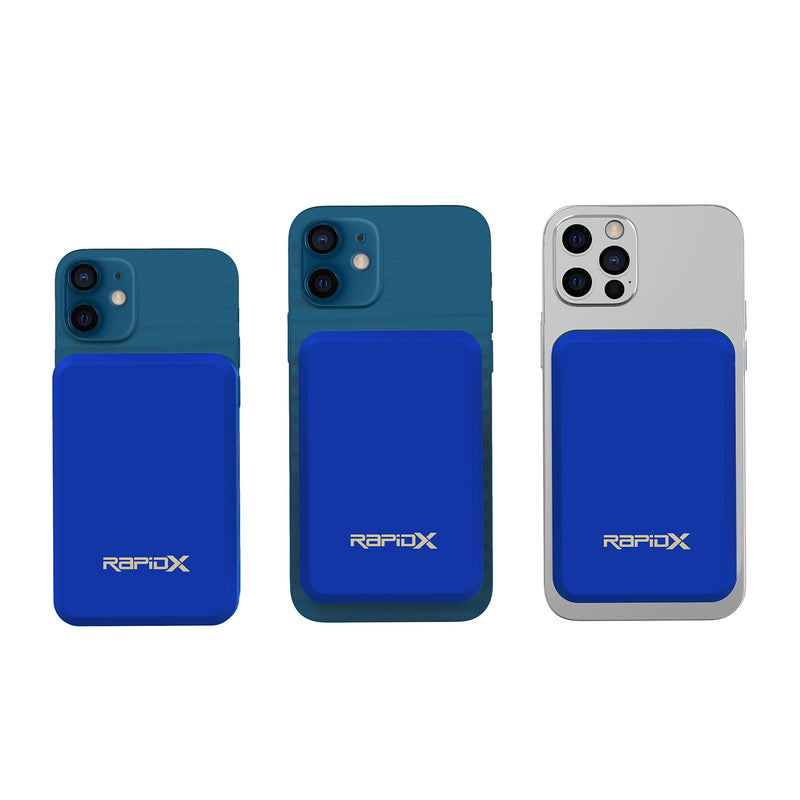 [Australia - AusPower] - RapidX Boosta Magnetic Wireless Charger, 5,000 mAh Power Bank for iPhone 13/13 Pro/13 Pro Max/13 Mini/12/12 Pro/12 Pro Max/12 Mini (Blue) Blue 