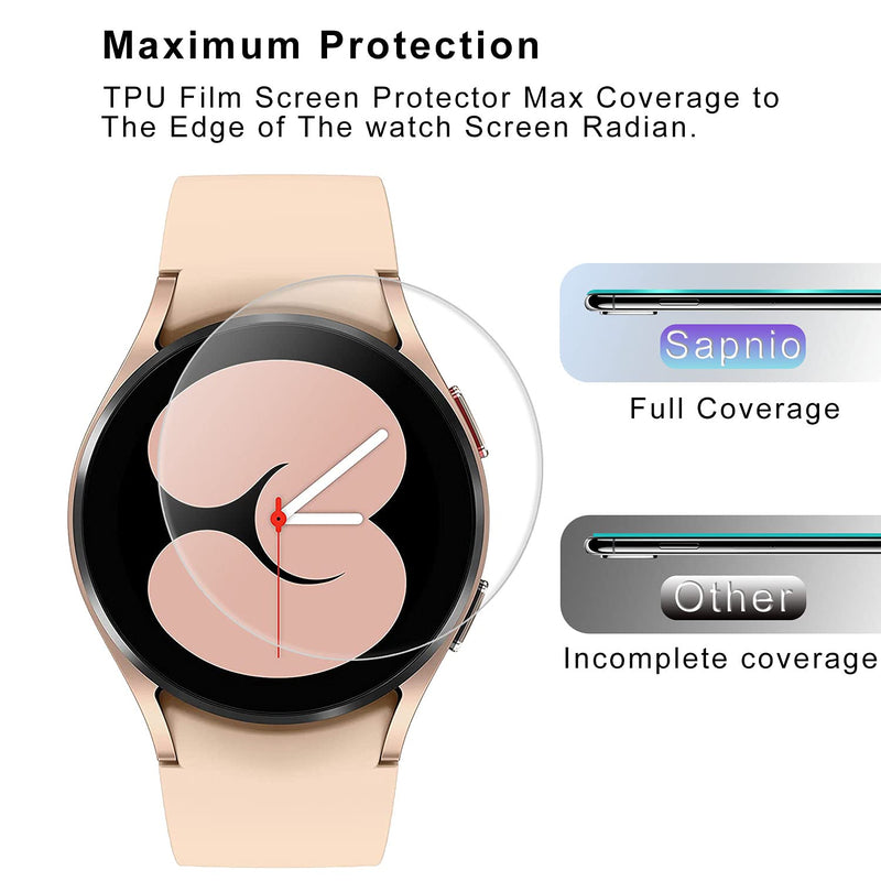 [Australia - AusPower] - (6 Pack) Samsung Galaxy Watch 4 (40mm) Screen Protector, Sapnio Flexible TPU Film Anti-scratch Bubble Free Anti-Fingerprint Easy Install Screen Protector for Samsung Galaxy Watch 4 (40mm) Smartwatch 