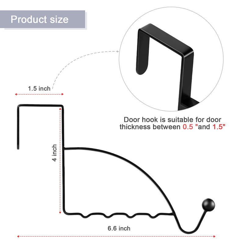 [Australia - AusPower] - Hotop Over Door Hooks 2 Pieces Single Over Door Hooks Valet Hooks Door Mounted Hooks Multi Hanging Storage Hanger Over Door Rack for Clothes Coats Towels Hats Scarves Purses Keys and More (Black) Black 