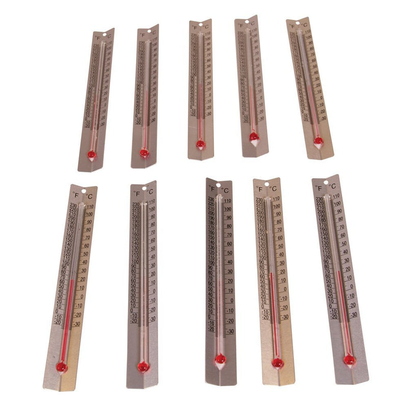 [Australia - AusPower] - hand2mind V-Shaped, Dual-Scale, Mercury-Free Thermometers for Indoor Science Use (Pack of 10) Pack 1 