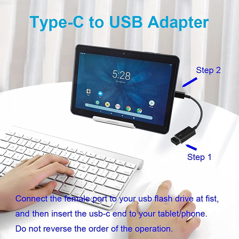 [Australia - AusPower] - 2 Pack USB C to USB 2.0 Adapter Type-C OTG Cable Type C Male to USB A Female Adapter Compatible with Pro/Air 2019 2018 2017, Galaxy S20 S20+ Ultra Note 10 S9 S8 (Black) Black 
