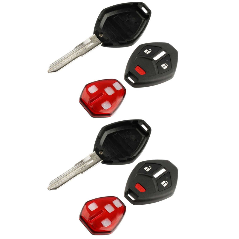 [Australia - AusPower] - 2 Key Fob Keyless Entry Remote Shell Case & Pad fits Mitsubishi Outlander Lancer Mirage i-MEIV mt-wide-3b-key-case [2] 
