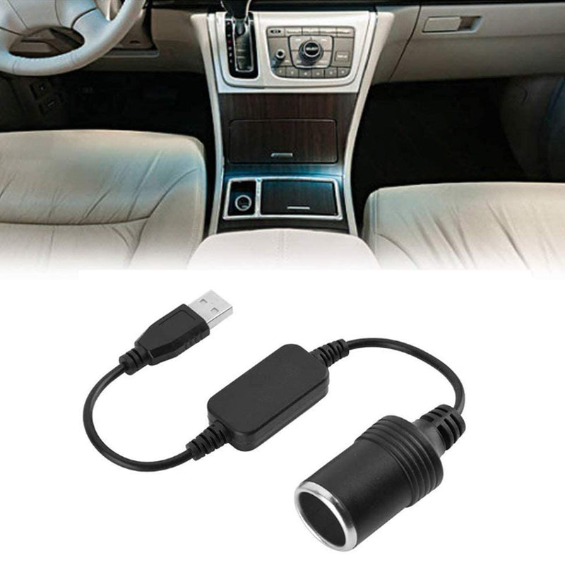 [Australia - AusPower] - USB A Male to 12V Car Cigarette Lighter Socket Female Power Converter Cable,Fit for Driving Recorder, Electronic Dog, Car Charger and Other Automotive Electronic Equipment (1Ft/30cm) 