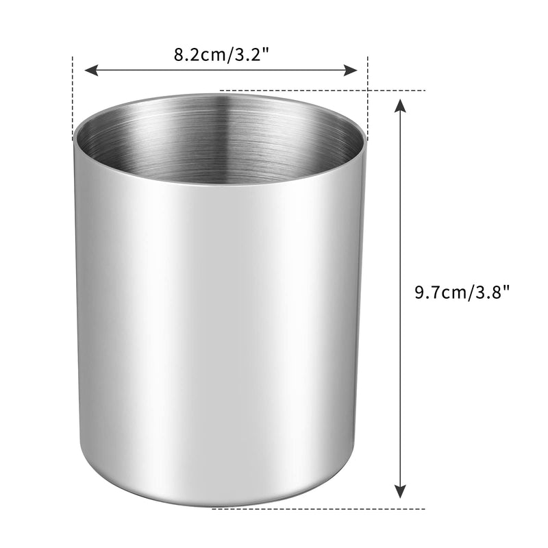 [Australia - AusPower] - Silver Pencil Holder for Desk,304 Stainless Steel Desktop Pen Holder,Pencil Holder,Pencil Cup,Pencil Pot, Makeup Brush Holder,Stationery Organizer Silver 