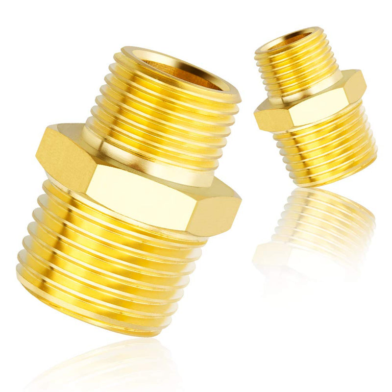 [Australia - AusPower] - TAILONZ PNEUMATIC Pipe Fitting and Air Hose Fitings Hex Nipple Coupling Set - 3/4-Inch NPT x 1/2-Inch NPT,Solid Brass Male Pipe（Pack of 5） 3/4''MNPT-1/2''MNPT 