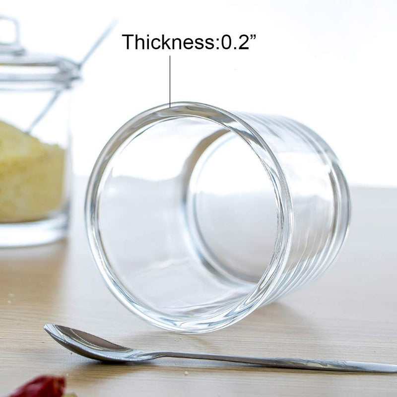 [Australia - AusPower] - 123Arts Glass Sugar Bowl Spice Jar with Lid and Stainless Steel Spoon Spoon 1pcs 