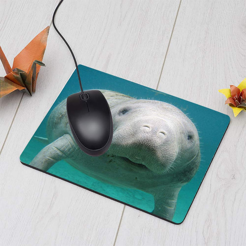 [Australia - AusPower] - NICOKEE Manatee Rectangle Gaming Mousepad Cute Manatee in The Water Mouse Pad Mouse Mat for Computer Desk Laptop Office 9.5 X 7.9 Inch Non-Slip Rubber M01-033 