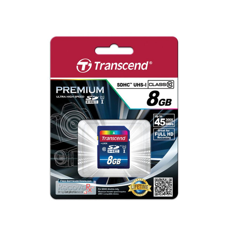 [Australia - AusPower] - Transcend 8GB SDHC Memory Card Premium Class 10 UHS-I (Pack of 5) TS8GSDU1 - Top Value Bundle 