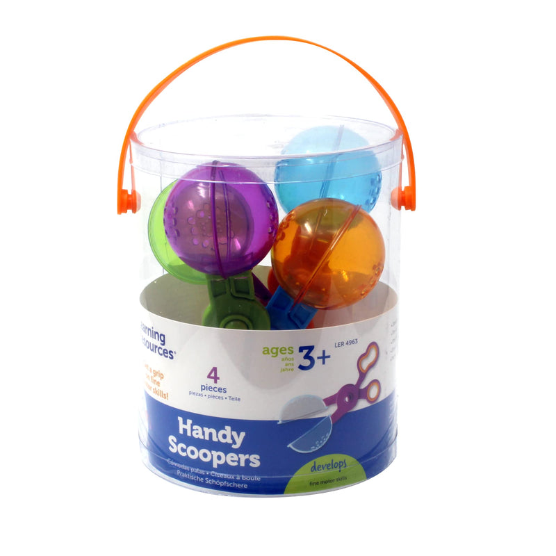 [Australia - AusPower] - Learning Resources Handy Scoopers - 4 Pieces, Ages 3+ Toddler Learning Toys, Fine Motor and Sensory Toys, Sand Box Toys for Toddlers, Kid Tweezers standart 