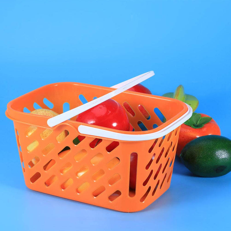 [Australia - AusPower] - NUOBESTY 2pcs Pretend Play Grocery Basket Mini Toy Shopping Basket with Handles Kitchen Pretend Play Storage Basket for Kids 