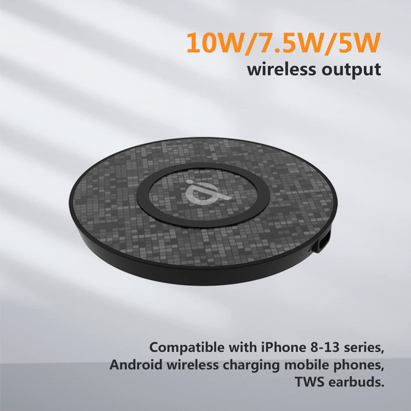 [Australia - AusPower] - Wireless Charger,10W Max Qi-Certified Fast Wireless Charging Pad Compatible iPhone 13/13 Pro/13 Mini/13 Pro Max/12/11/SE 2020/XR/XS/8,Samsung Galaxy S20+/S20/S10/Note 10/9,AirPods Pro(No AC Adapter) 