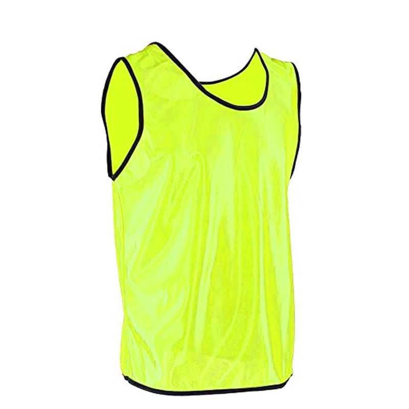 [Australia - AusPower] - DALLX Sports Scrimmage Nylon Mesh Team Practice Vests Pinnies Jerseys Bibs for Children Adult Youth Soccer Volleyball Yellow Large 