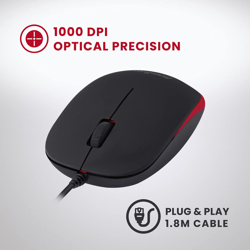 [Australia - AusPower] - Perixx Periduo-212 Wired Mini Keyboard and Mouse Set, USB Connection, Black, US English Layout (11486) 