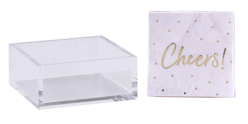 [Australia - AusPower] - Acrylic Cocktail Napkin Holder - Includes 20 Cocktail Napkins - Perfect Housewarming Gift for Bar … 