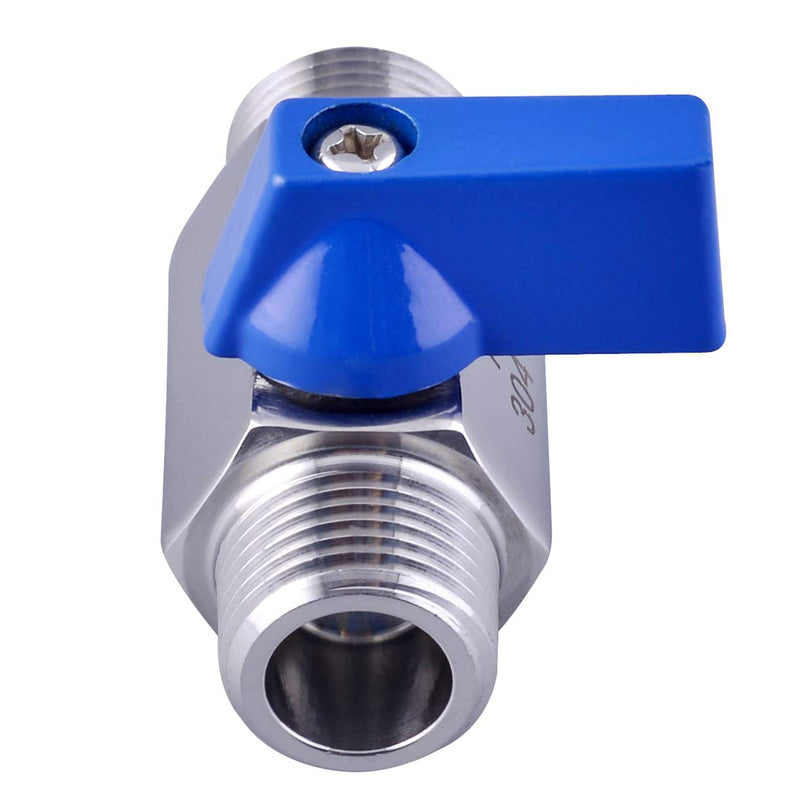 [Australia - AusPower] - Cowin Brewing 3/8" Stainless Steel Mini Ball Valve NPT Thread (Male&Male) MM3/8" 