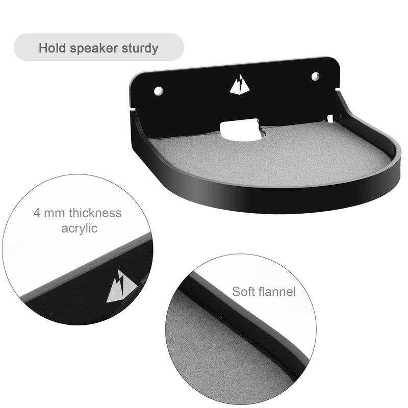 [Australia - AusPower] - TXesign Small Floating Shelf 5.3 inches Wall Speaker Shelf Small Shelf for Bluetooth Speaker, Webcam, Action Figures Acrylic Speaker Mount (Black) Black 
