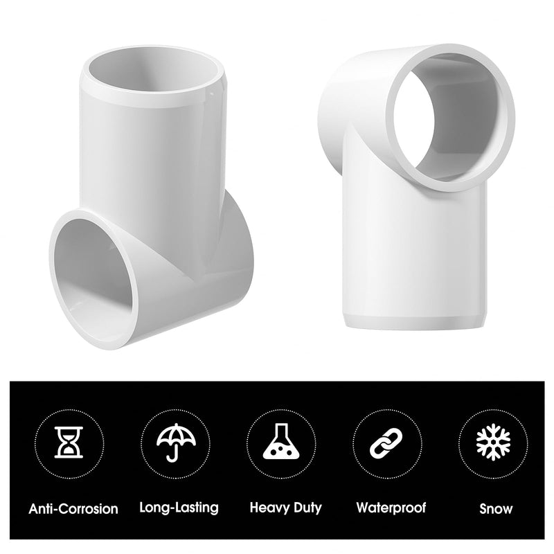 [Australia - AusPower] - EPHECH 3/4" Adjustable PVC Fittings 3 Way, 18PCS Furniture Grade PVC Pipe Connector, 3/4Inch Slip Sling Tee PVC Fitting for DIY PVC Structure and Frame, Build PVC Furniture, Garden Shelf Greenhouse 