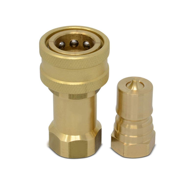 [Australia - AusPower] - 3/8″ NPT ISO 7241-B Brass Quick Disconnect Hydraulic Coupler Set … 