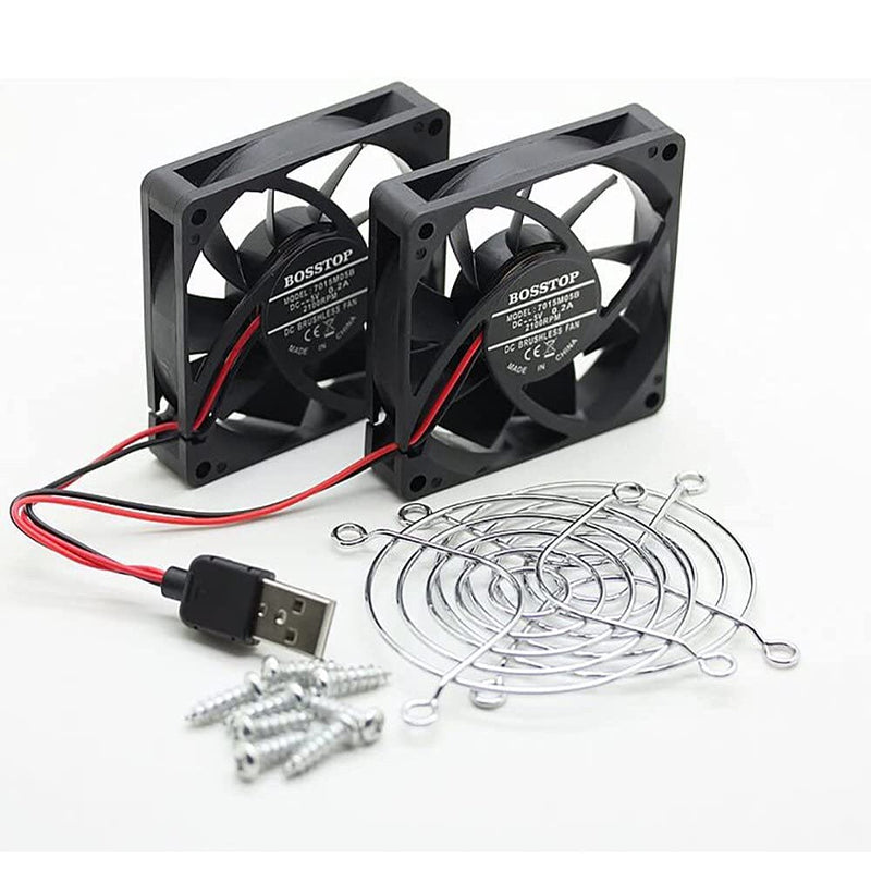 [Australia - AusPower] - Cooling Fan USB Power Heat Radiator Ultra Silent Fan Dissipate Temperature Control for RT-AC68U EX6200 AC15 AC68U Router 