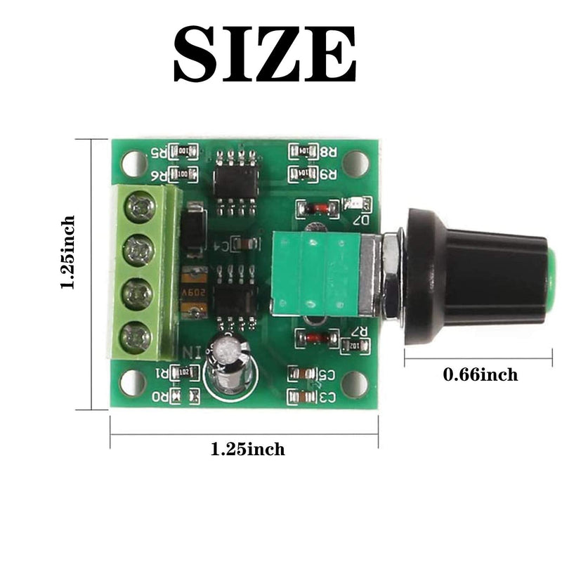 [Australia - AusPower] - 1.8v 3v 5v 6v 7.2v 12v 2A 30W low voltage DC motor speed controller PWM 1803BK adjustable drive switch with speed control knob (5Pcs) 