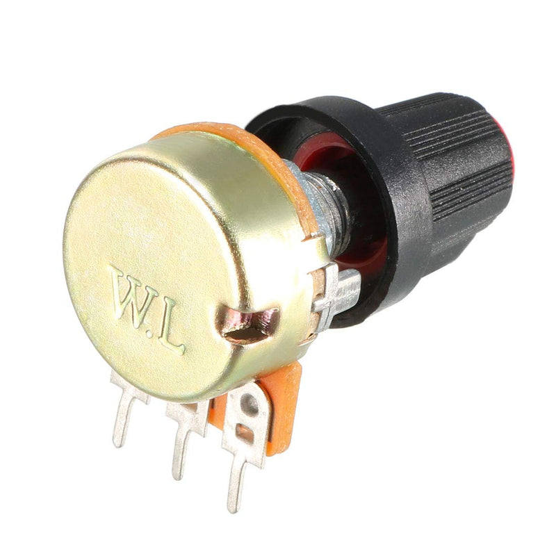 [Australia - AusPower] - uxcell 5Pcs 100K Ohm Variable Resistors Single Turn Rotary Carbon Film Taper Potentiometer with Knobs 