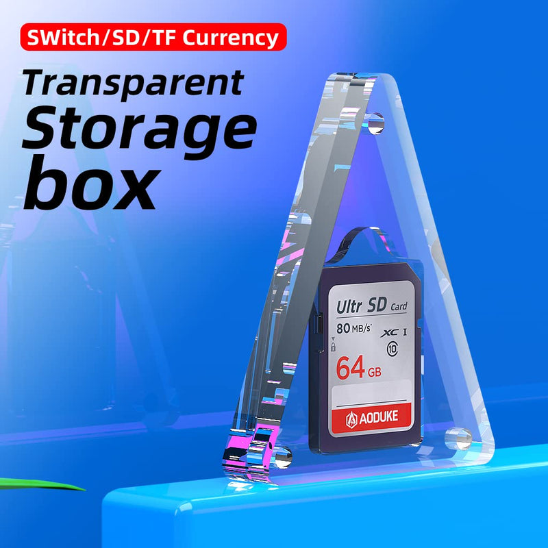 [Australia - AusPower] - AODUKE Transparent Magnetic Closure Switch Game Card Case and Micro SD TF Card Memory Card Storage Box Holder Storage rack-AJCX01SD-S 1 slot acrylic-S 