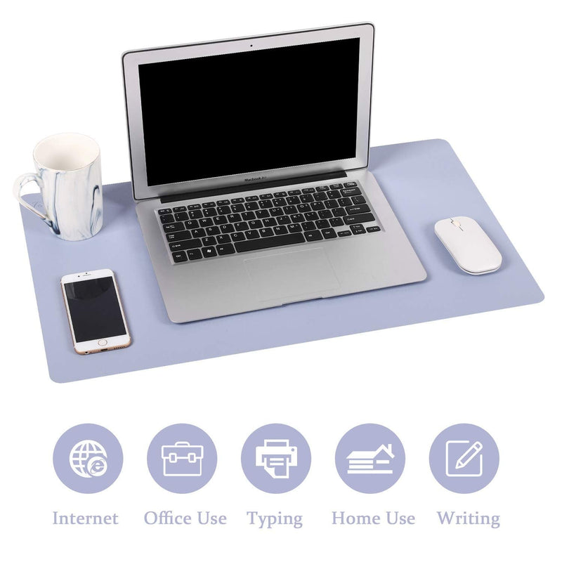 [Australia - AusPower] - TOWWI Dual Sided Desk Pad, 24" x 14" PU Leather Desk Mat, Waterproof Desk Blotter Protector Mouse Pad (Purple/Blue) Purple/Blue 24" x 14" 