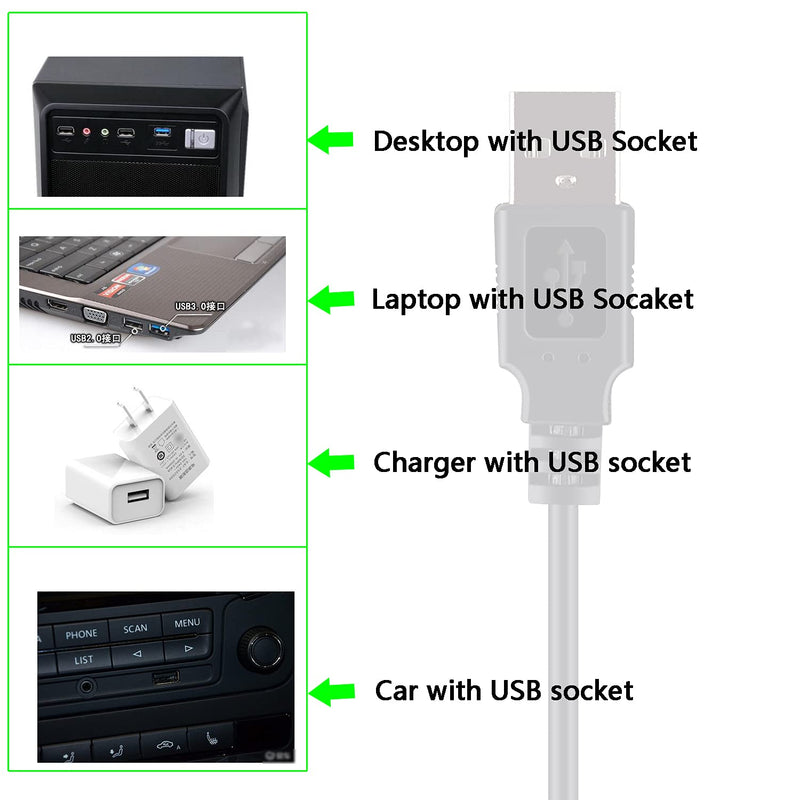 [Australia - AusPower] - 3.3ft/1m USB to 5.5mm x 2.1mm DC 5V Power Charger Adapter Cable with 8 Pcs DC Header Connector,Match Most Devices with DC Sockets 
