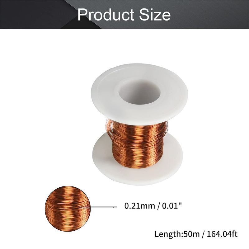 [Australia - AusPower] - Fielect 0.21mm Inner Dia Magnet Wire Enameled Copper Wire Winding Coil 164Ft Length QZ-2-130 Model Widely Used for A Variety of Motors 