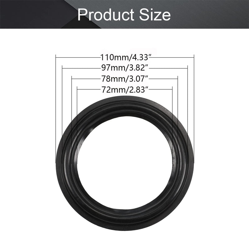 [Australia - AusPower] - Fielect 2Pcs 4.5inch/110mm Rubber Speaker Edge Surround Rings Replacement Kit for Speaker Repair or DIY Black 4.5inch / 110mm 2 PCS 