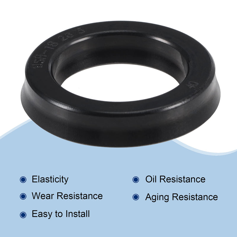 [Australia - AusPower] - MECCANIXITY USH Radial Shaft Seal 18mm ID x 26mm OD x 5mm Width Nitrile Rubber Oil Seal, Black 18x26x5mm 