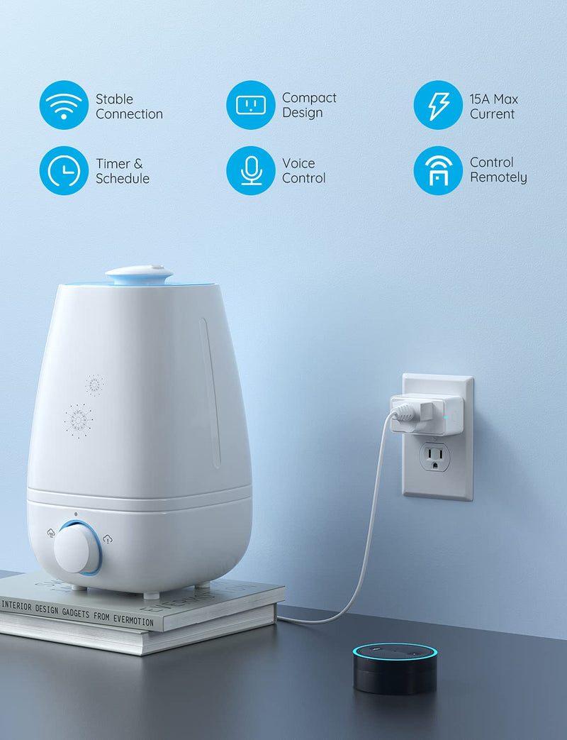 [Australia - AusPower] - Govee Smart Plug, WiFi Bluetooth Outlet 1 Pack Work with Alexa and Google Assistant, 15A WiFi Plugs with Multiple Timers, Govee Home APP Group Control Remotely, No Hub Required, ETL&FCC Certified 