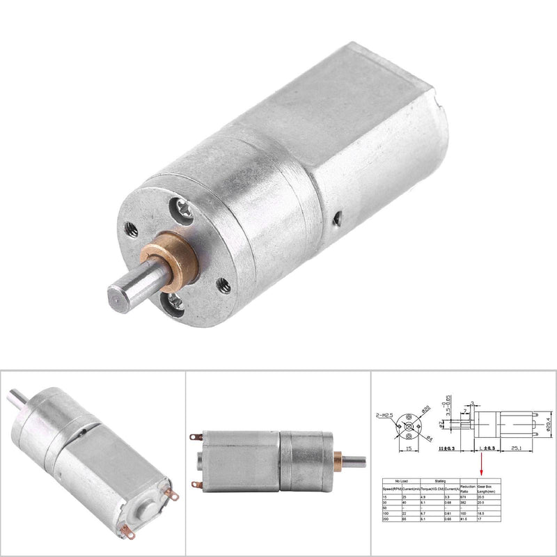 [Australia - AusPower] - DC 12V Gear Box Reversible High Torque Reduction Electric Motor 15~200RPM Outer Diameter 20MM(200RPM) 200RPM 