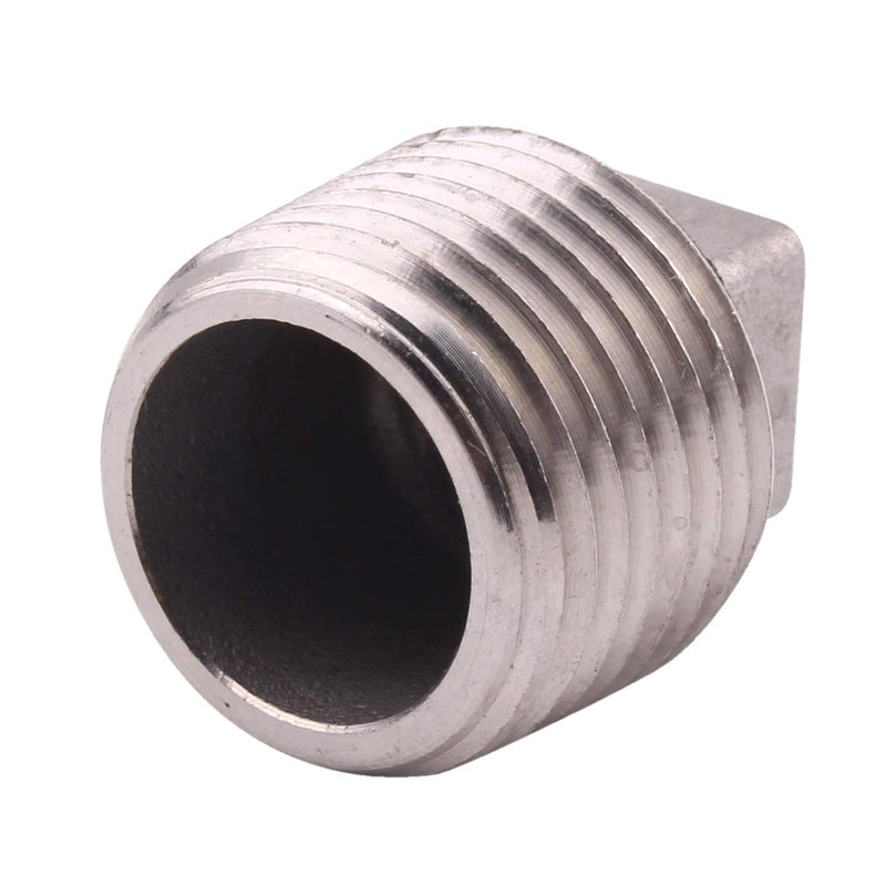 [Australia - AusPower] - DERPIPE Stainless Steel 304 Cast Pipe Fitting, Square Head Cored Plug, Class 150, 1/2'' NPT Male 1/2" (pack of 1) 