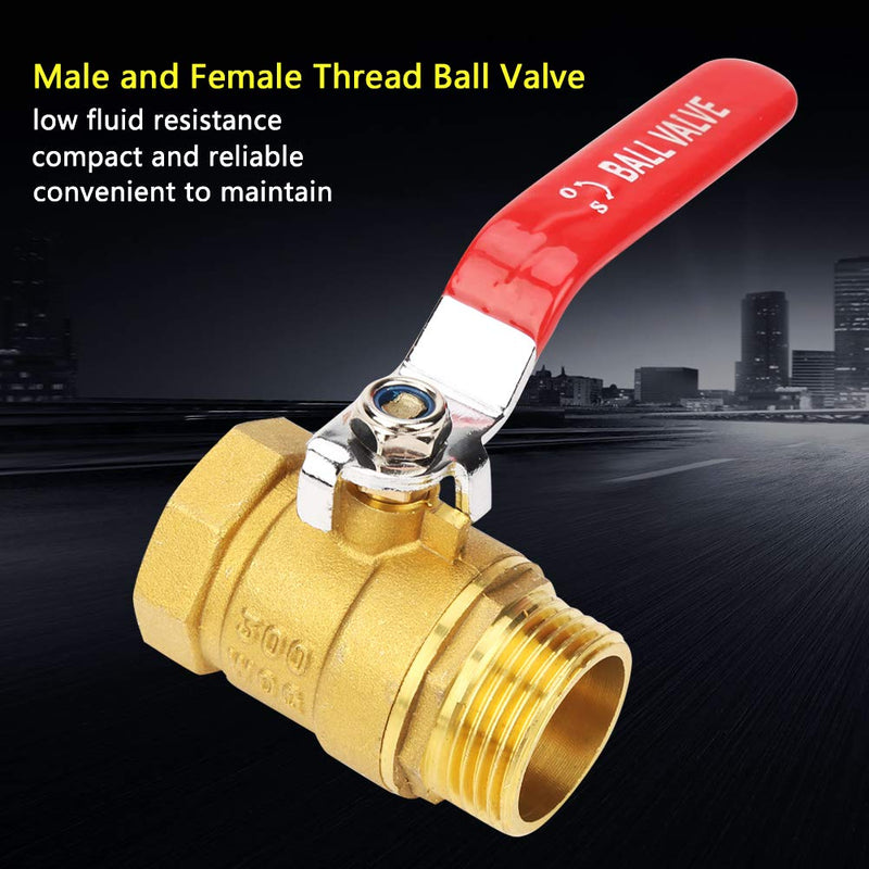 [Australia - AusPower] - Brass Ball Valve,1" BSP DN25 Level Handle Brass Pipe Ball Valve Male and Female Thread 