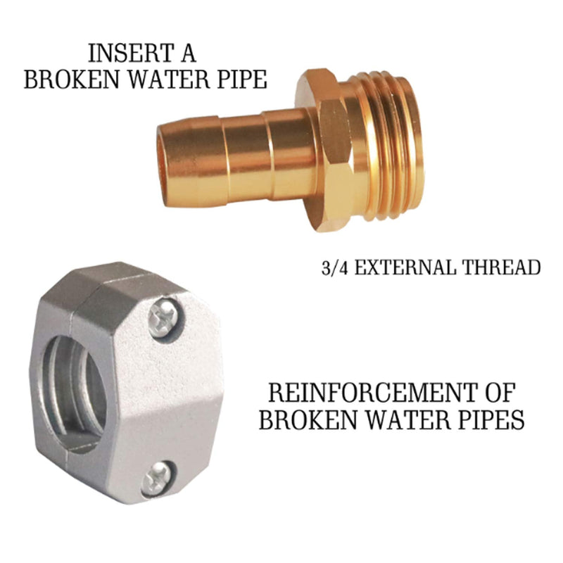 [Australia - AusPower] - Hourleey Garden Hose Repair Fittings, Zinc and Aluminum Male Hose End Water Hose Repair Connector, 2 Pack 2 Male 