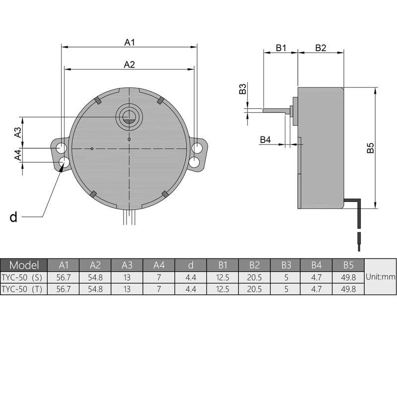 [Australia - AusPower] - Fielect 2Pcs Synchronous Motor AC 110V 2.5-3RPM Turntable Motor CW/CCW Direction 4W TYC-50 Single Flat Shaft Flat Shaft CW/CCW 2Pcs 