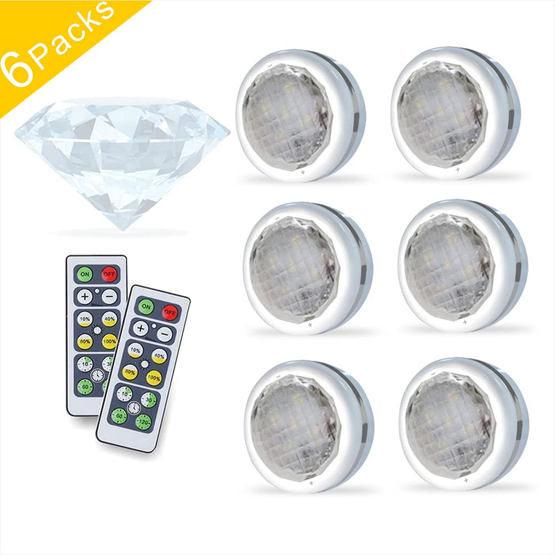 [Australia - AusPower] - Puck Lights with Remote, Battery Operated Under Cabinet Lighting, Wireless Led Tap Light with Remote Control, Locker Light Closet Light, 4000K Natural White (Natural White) 