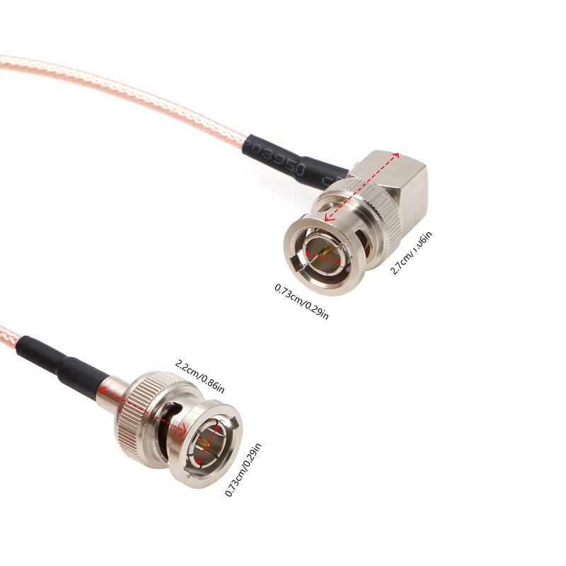 [Australia - AusPower] - Blackmagic RG179 Coax BNC Male to Male Cable for BMCC Video Camera 50cm straight to 90° Pink 