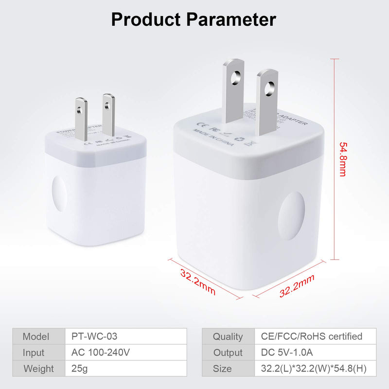 [Australia - AusPower] - Charging Blocks for iPhone, Charger Box Sicodo 3Pack Plug in Phone Charger Single Port USB Power Adapter Cell Phone Brick Charging Cube for iPhone SE 12Pro 11 X XR XS 8, Samsung Glaxy S21 S20 10 LG 