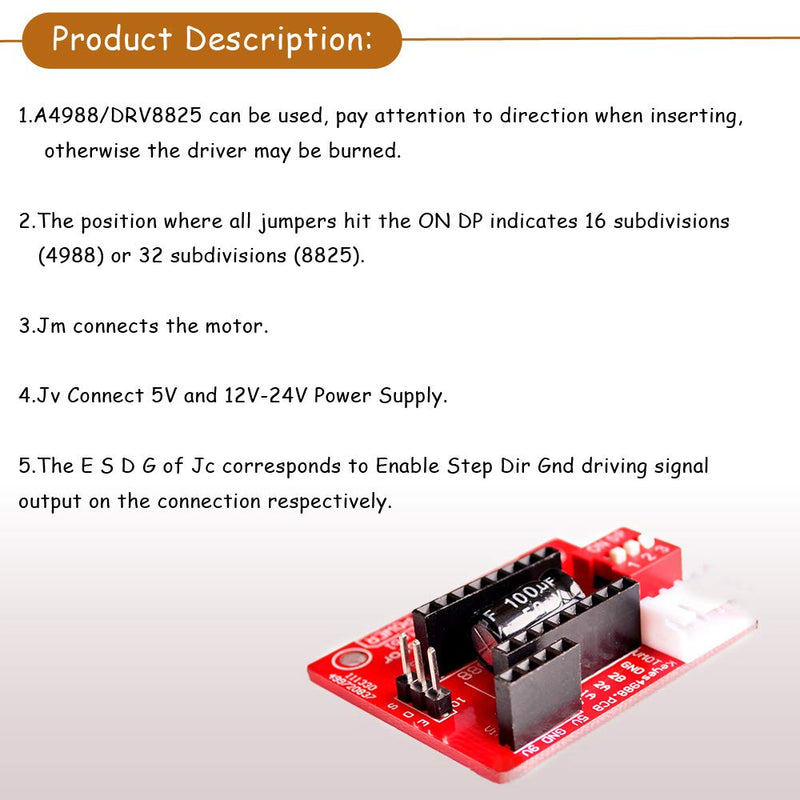 [Australia - AusPower] - Ximimark A4988 DRV8825 3D Printer Stepper Motor Driver Control Extension Shield Board 3Pcs 