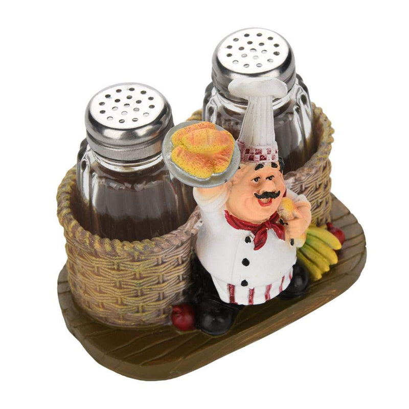 [Australia - AusPower] - Cute chef statue salt and pepper shaker holder decorations used for home kitchen decoration(#B) #B 