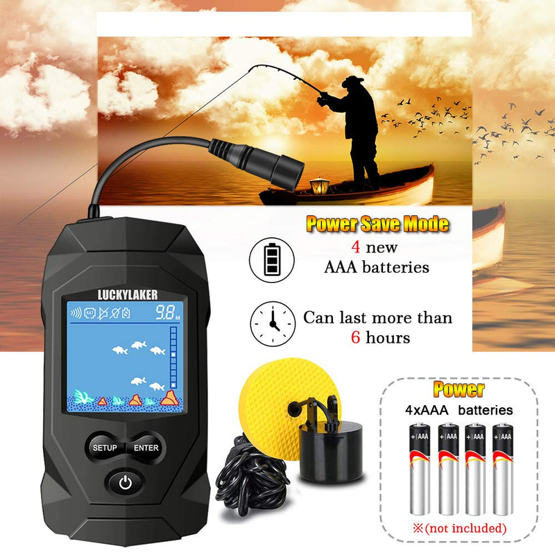 [Australia - AusPower] - LUCKYLAKER Water Boat Fish Finders Depth Portable Handheld Fish Finder Transducer Wired Ice Fishing Finders Sonar 