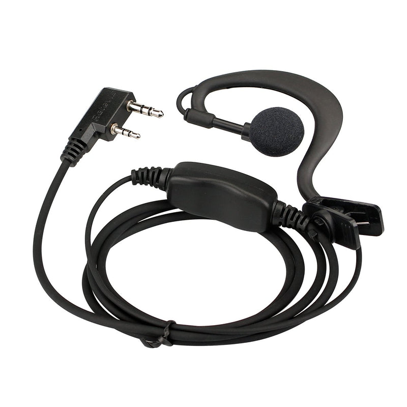 [Australia - AusPower] - Retevis 2 Way Radio Earpiece 2 Pin C-Type Earhook Headset with Mic for Baofeng UV-5R BF-888S Retevis H-777 RT22 Arcshell AR-5 Walkie Talkies (2 Pack) 
